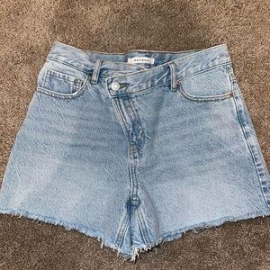 Pacsun Eco Light Blue Asymmetrical Waistband Vintage Cut Off Denim Shorts